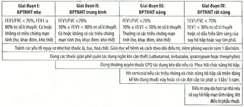 Chẩn đoán mức độ và điều trị COPD theo giai đoạn bệnh ở thời kỳ ổn định