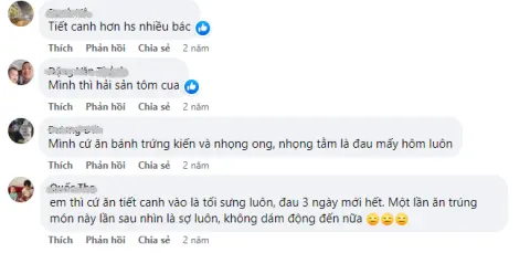 “Em thì cứ ăn tiết canh vào là tối sưng luôn, đau 3 ngày mới hết”, một bệnh nhân gút khác để lại bình luận