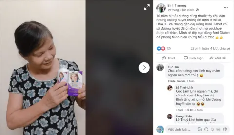 Chia sẻ của cô Bình trên trang facebook cá nhân