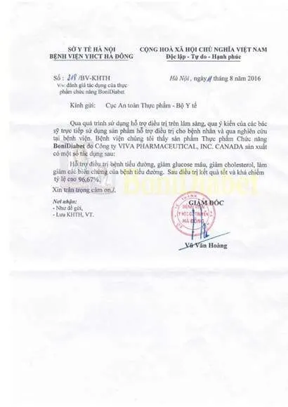 kiểm nghiệm lâm sàng BoniDiabet